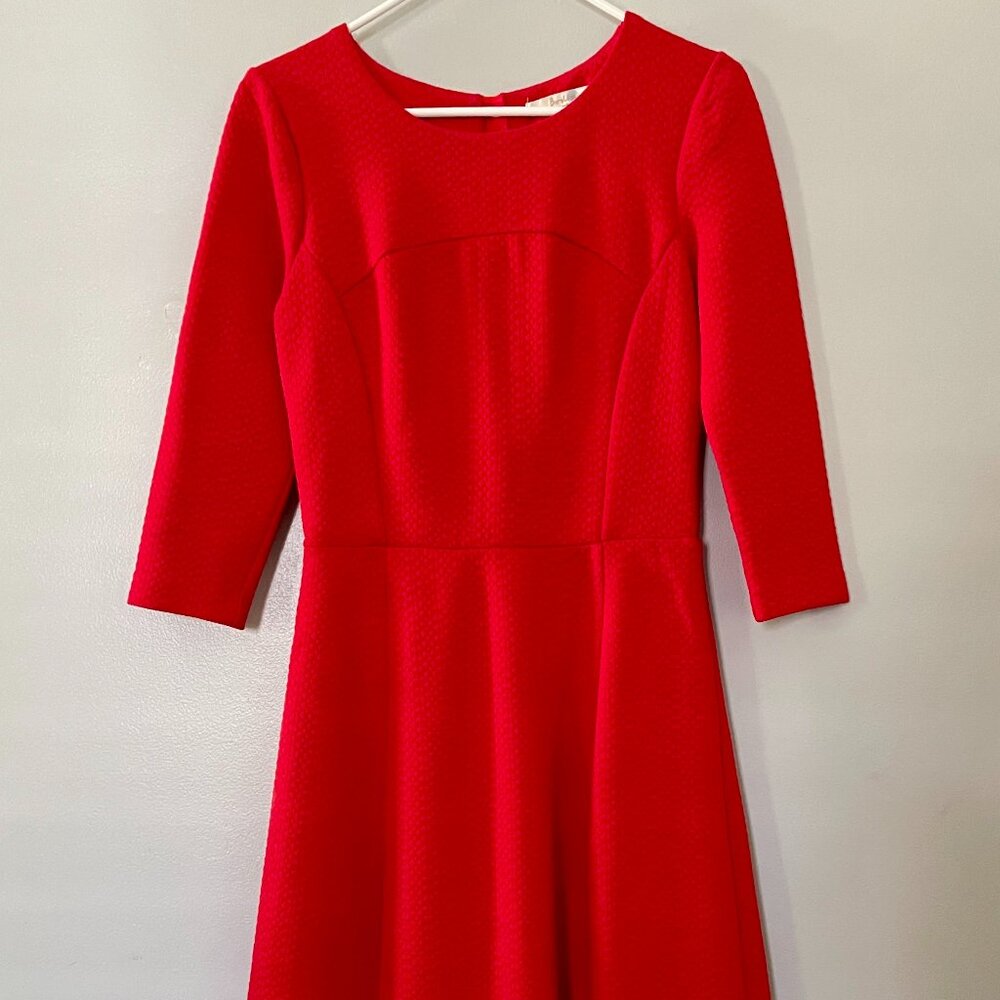 Boden Red Knit Midi Dress